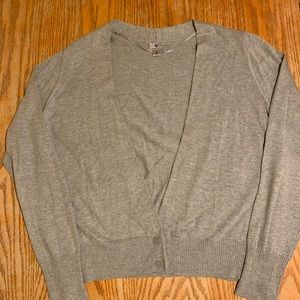 Light weight 2 button gray cardigan by Worthington.